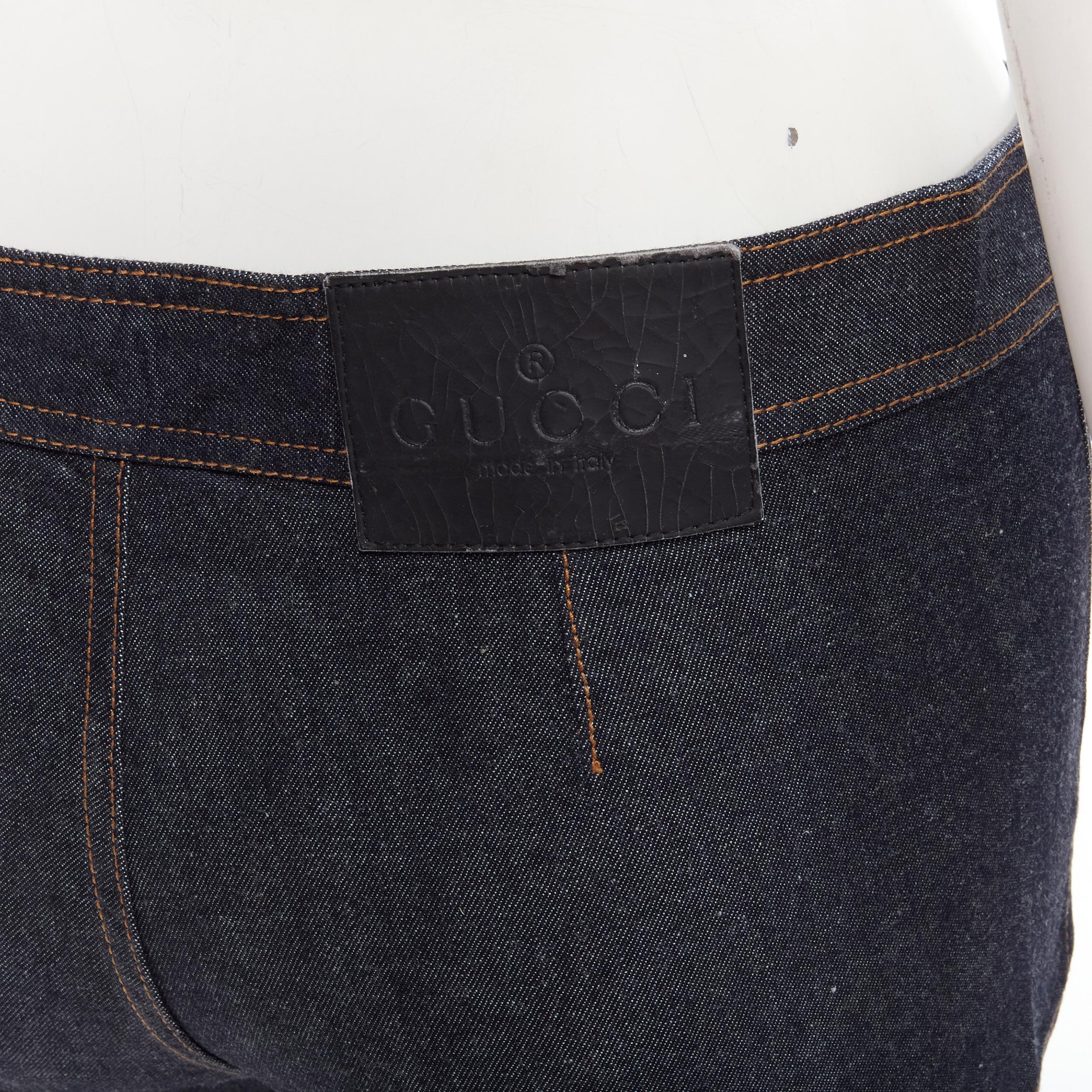 GUCCI TOM FORD 2000 Laufsteg Indigoblaue extreme hochgeschlossene Hose IT38 XS im Angebot 2