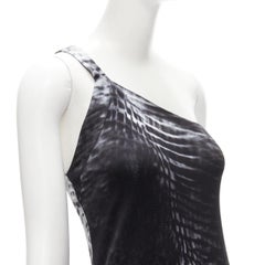 GUCCI TOM FORD 2000 Runway Vintage black white one shoulder dress IT38 XS