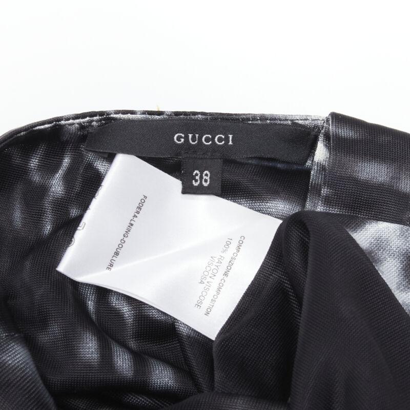GUCCI TOM FORD 2000 Pasarela Vintage negro blanco un hombro vestido IT38 XS en venta 4