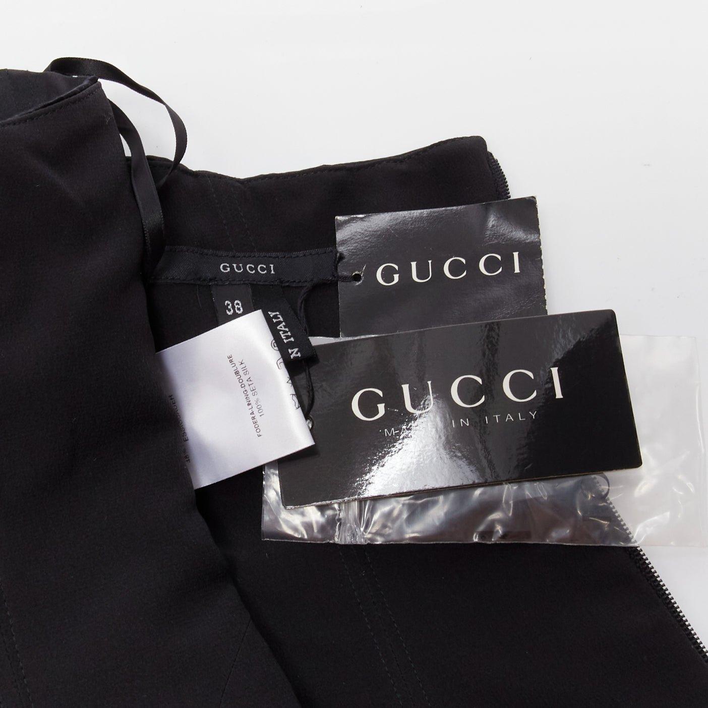GUCCI Tom Ford 2001 Laufsteg Schwarzes 3D konisches braunes Bustier aus Seide IT38 XS im Angebot 4