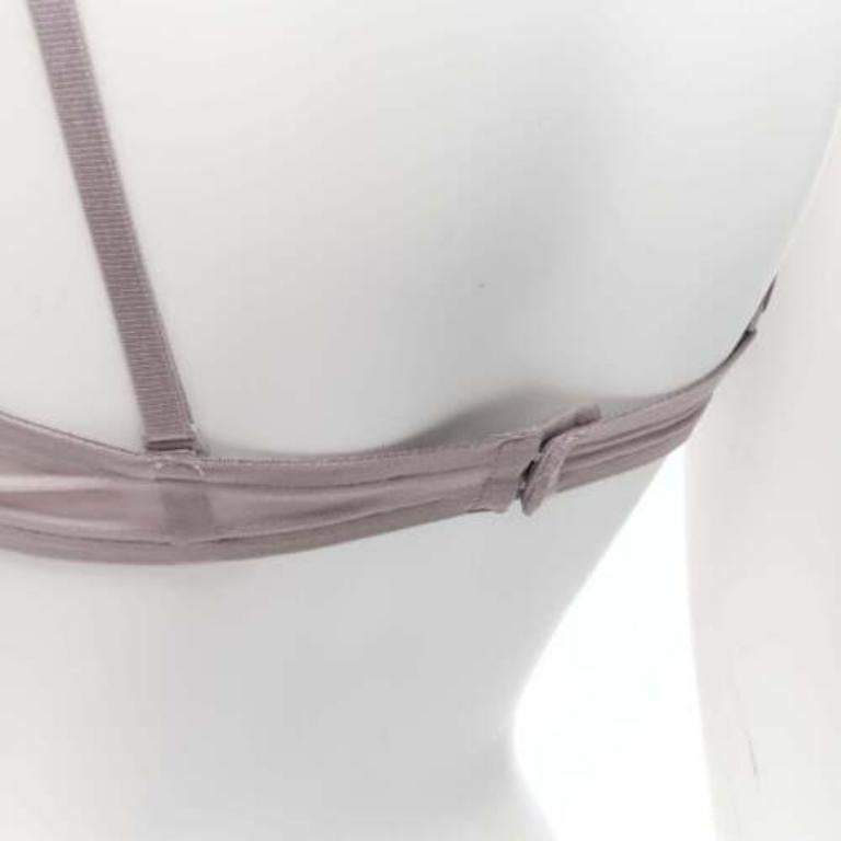 GUCCI Tom Ford 2001 Vintage gris nude mesh 3D cut cup fashion bra M en vente 2
