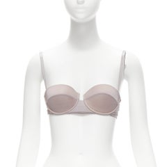 GUCCI Tom Ford 2001 Used grey nude mesh 3D cut cup fashion bra M