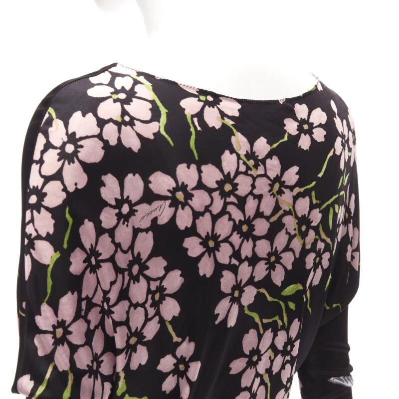 GUCCI TOM FORD 2003 black Japanese Cherry Blossom bodycon dress XS 3
