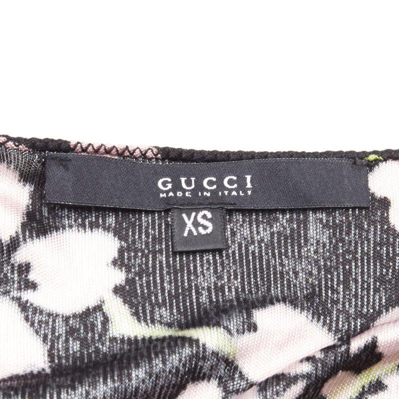 GUCCI TOM FORD 2003 black Japanese Cherry Blossom bodycon dress XS 4