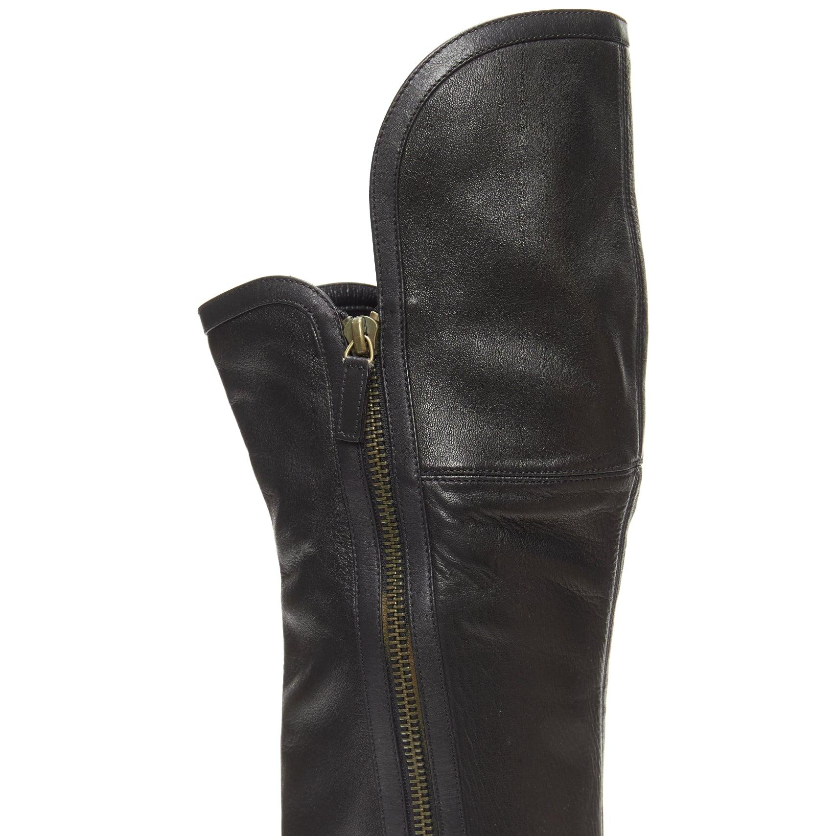 GUCCI TOM FORD 2003 Runway black leather studded thigh high boots EU37 4