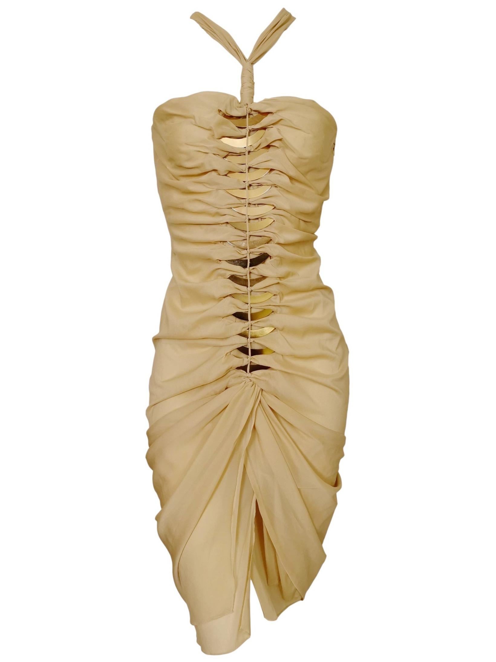 Gucci Tom Ford 2004 Draped Silk Dress 4
