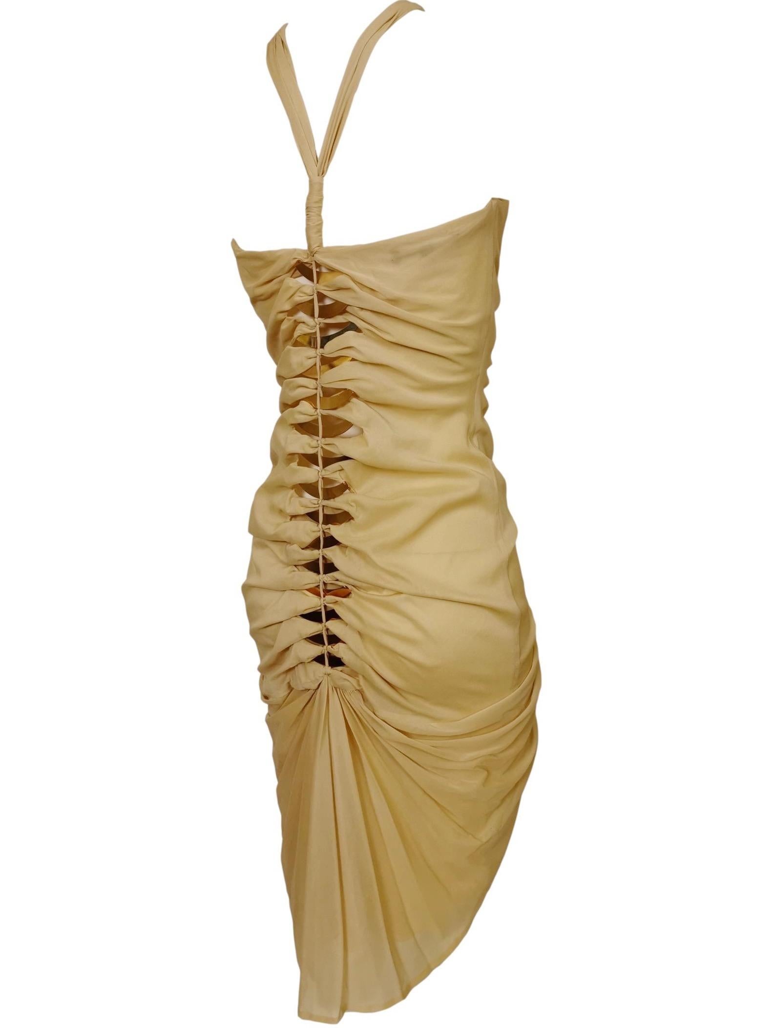 Gucci Tom Ford 2004 Draped Silk Dress 5