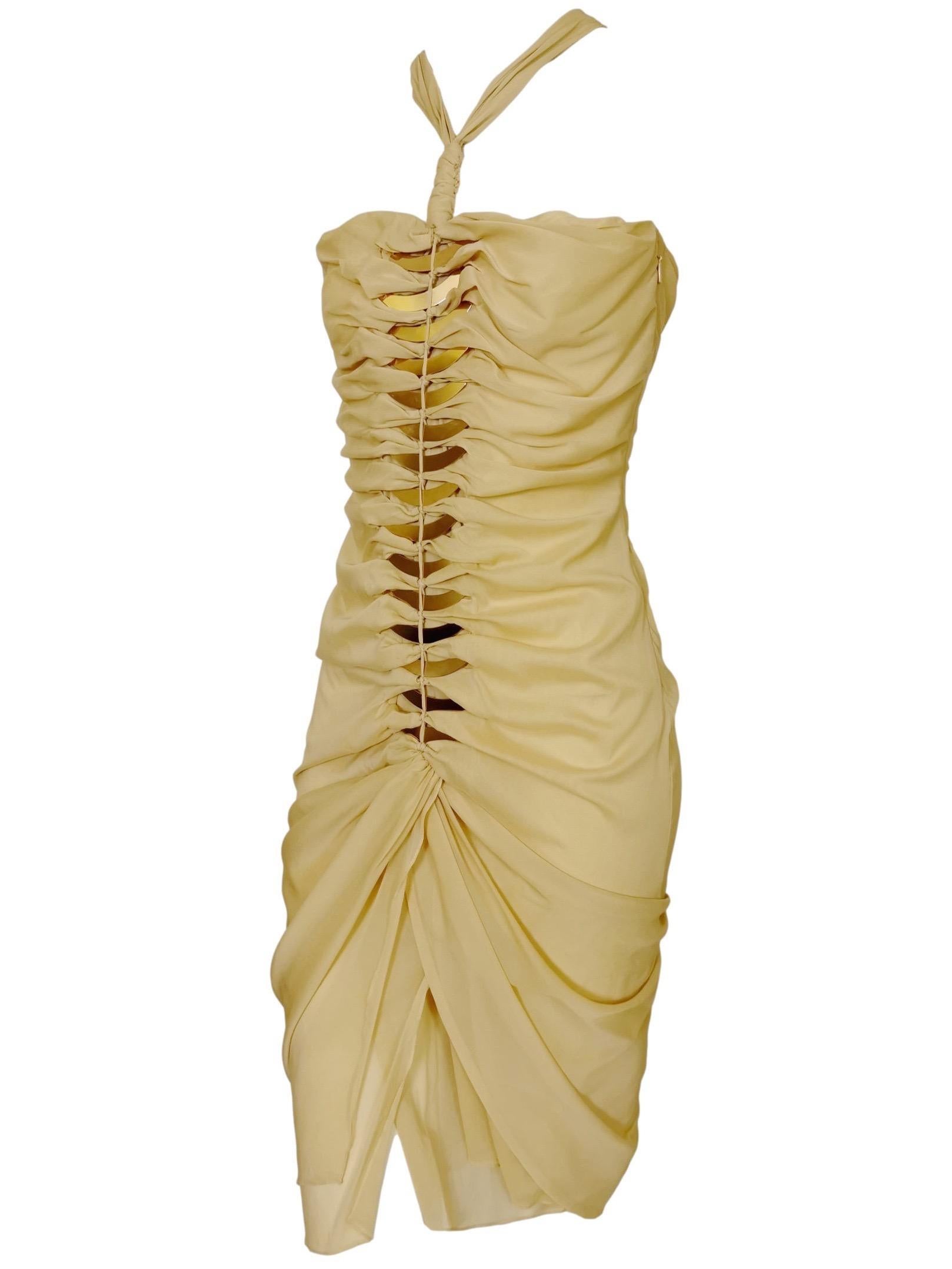 Gucci Tom Ford 2004 Draped Silk Dress 9