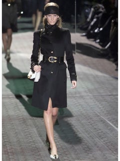 Gucci Tom Ford 2004 Runway Dragon Buckle Suede Leather D'Orsay Pumps 6B