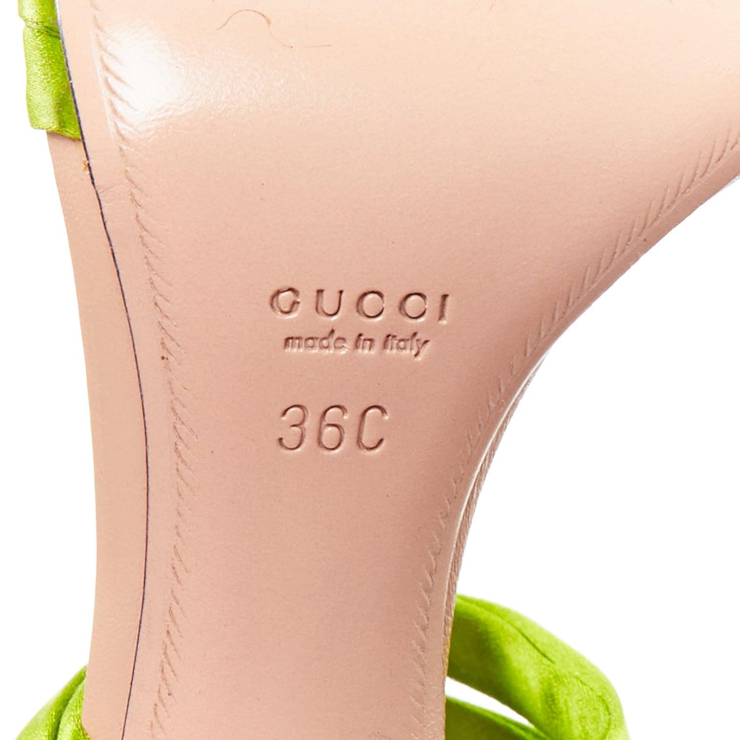 GUCCI Tom Ford 2004 Runway vert satin corset or bambou sandale EU36C 5