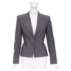 GUCCI Tom Ford 2004 Laufsteg-Blazer aus Seide und Wolle mit Monogrammfutter und einem Knopf, IT38 XS