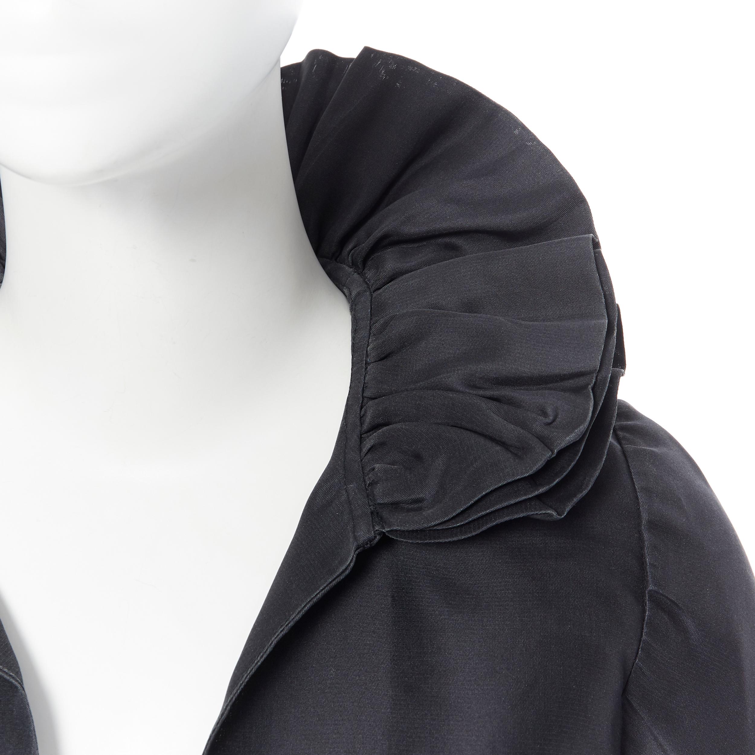 GUCCI TOM FORD AW00 Vintage 100% silk black Victorian plunge neck ruffle dress M 2