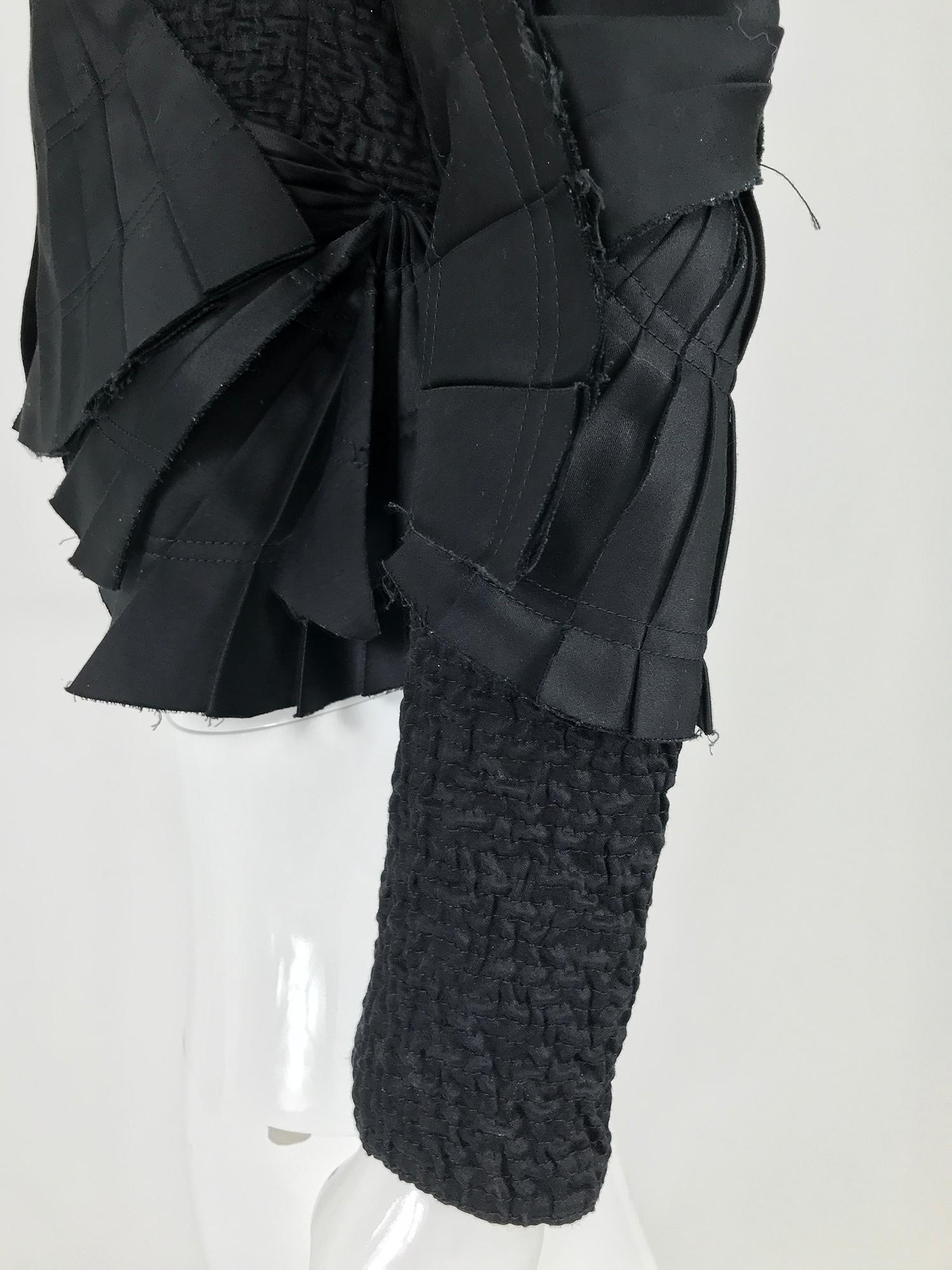 Gucci Tom Ford Jacke mit Fächerfalten und ungesäumten Kanten aus polierter Baumwolle 5