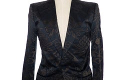 Gucci Tom Ford Black Satin Jacquard Tuxedo Blazer, Spring 2000