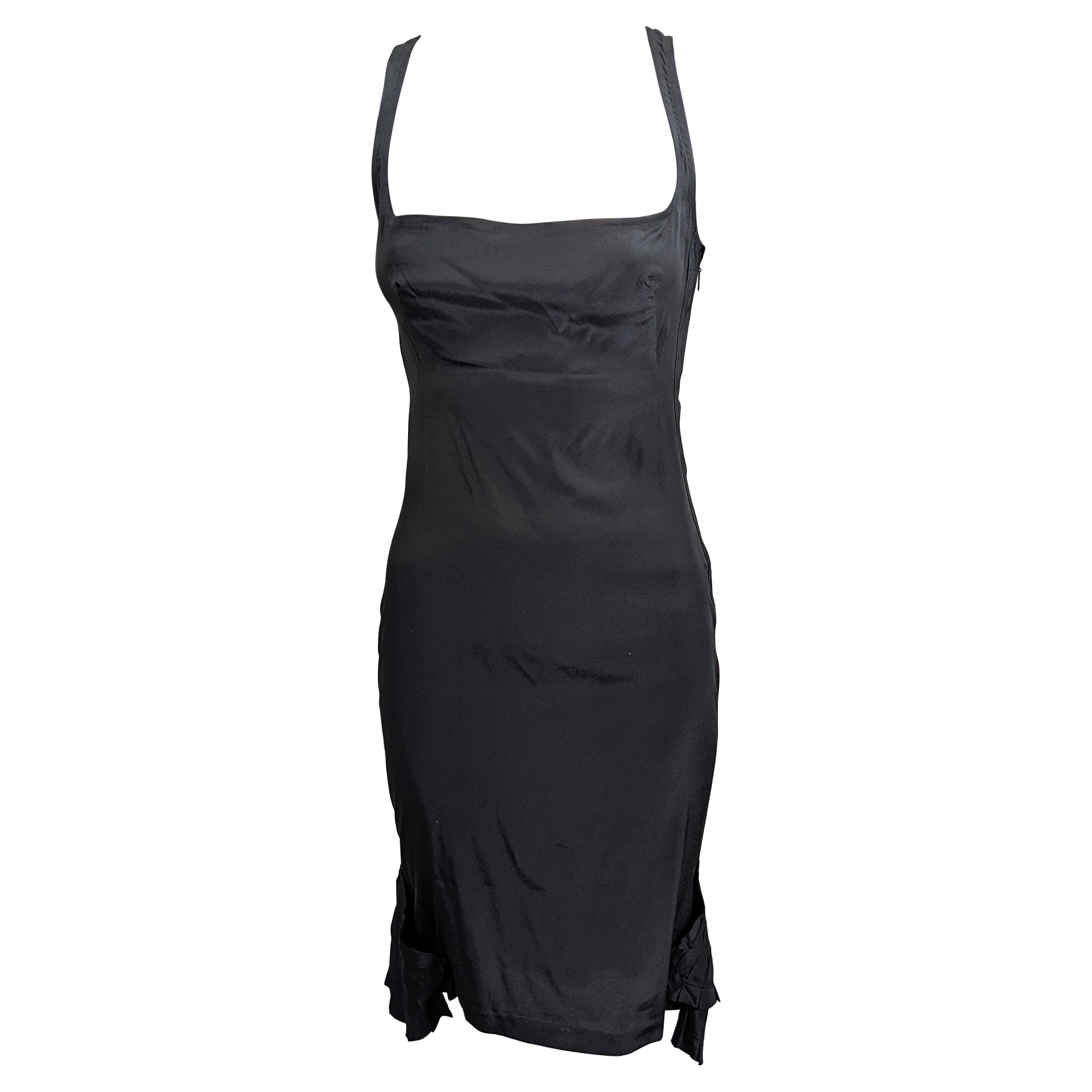 Gucci, Tom Ford Body Con Vestido de seda con transparencias