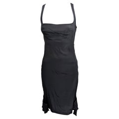 Gucci, Tom Ford Body Con Vestido de seda con transparencias