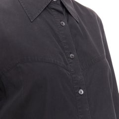 GUCCI Tom Ford charcoal grey cotton bust seam western style shirt IT42 XL