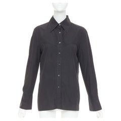 GUCCI Tom Ford charcoal grey cotton bust seam western style shirt IT42 XL