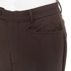 GUCCI Tom Ford chocolate brown curved pocket high waist flare trousers IT40 S