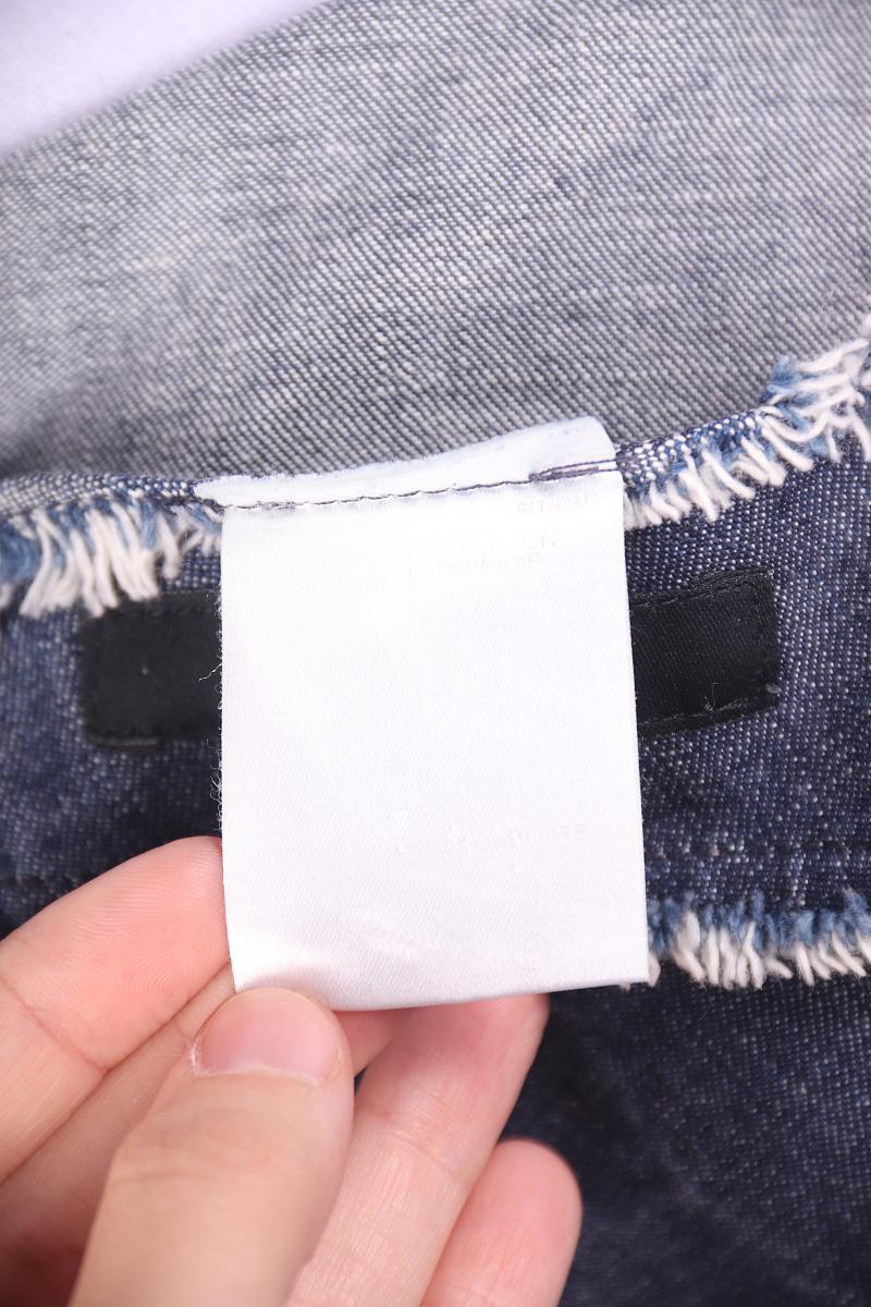 Gucci Tom Ford Rock aus Denim-Fransen und Spitze, Denim im Angebot 2