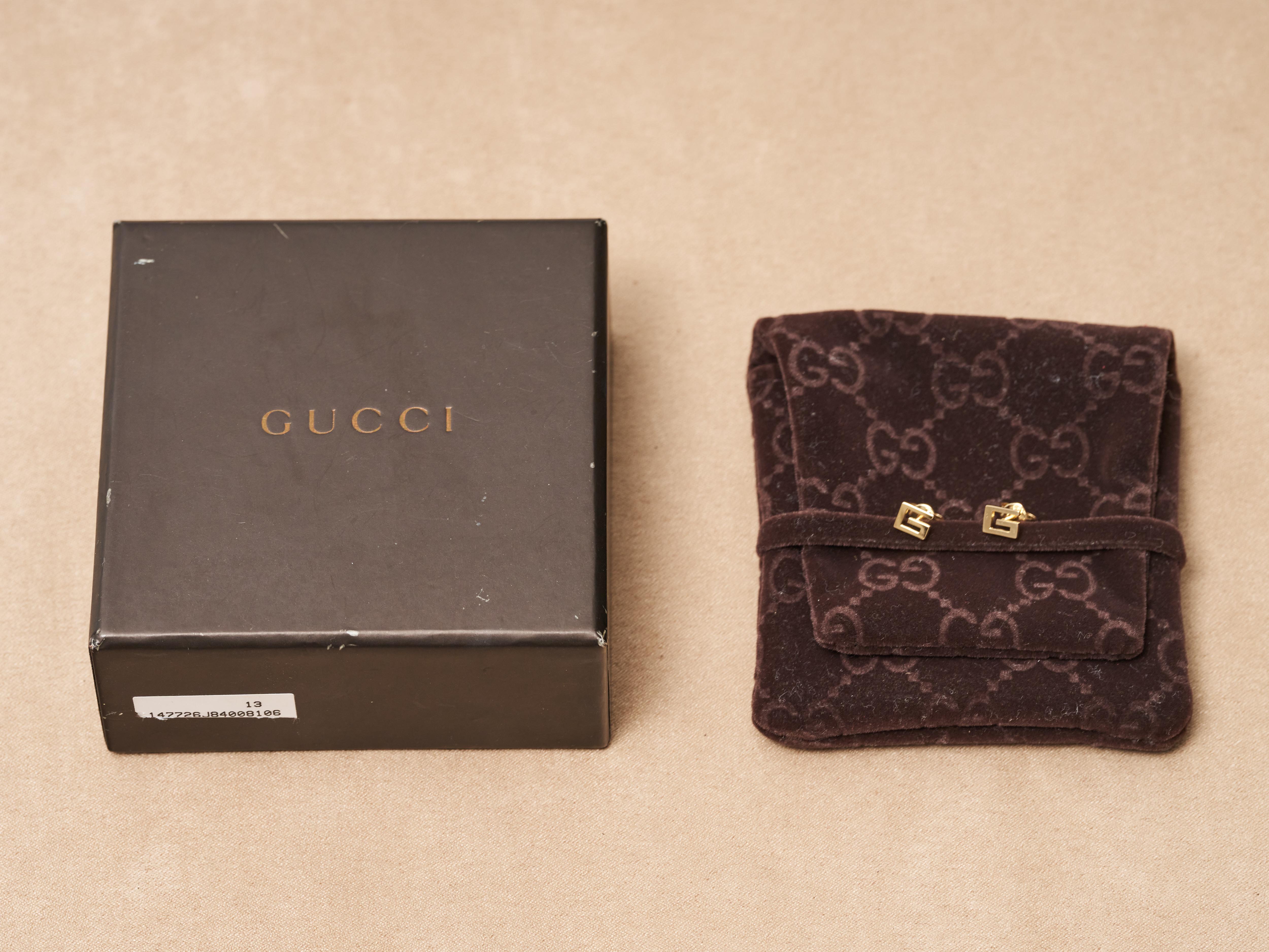 Tom Ford for Gucci Orecchini con perno in oro giallo 18 carati con scatola Immacolata 750 in vendita 14