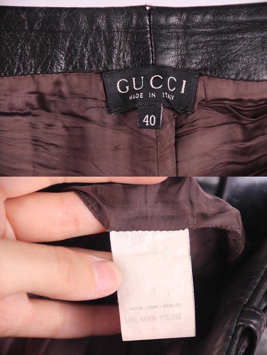 Black Gucci Tom Ford Era 1997 Leather Pants For Sale