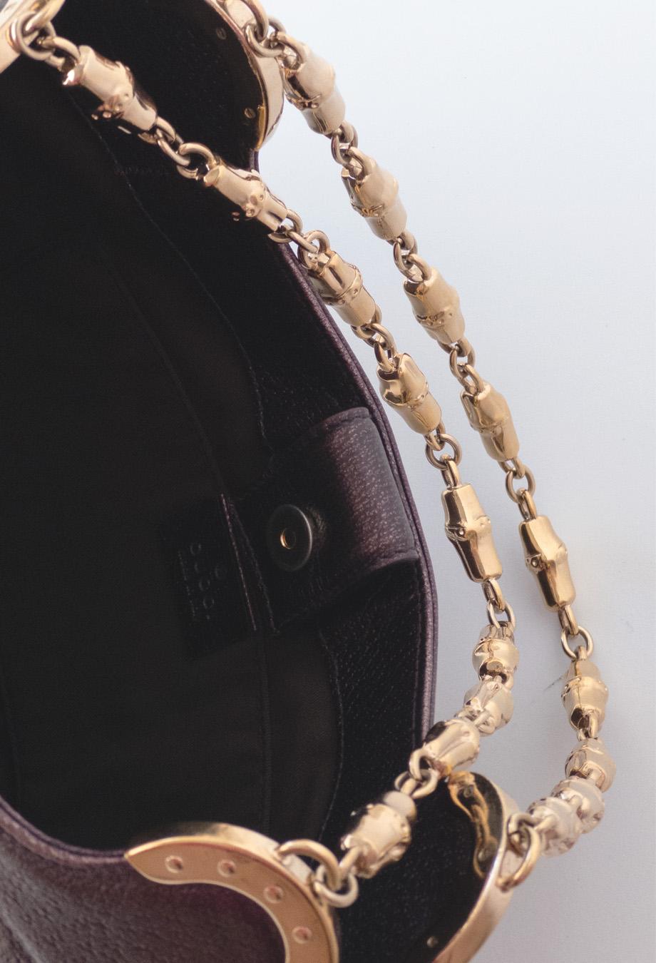 Women's or Men's Gucci Tom Ford Era 2004 Limited Edition AD Era Bag Bamboo Chain Metallic For Sale