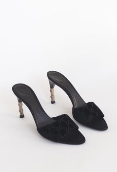 Gucci Tom Ford Era 2004 Velvet GG Monogram Heels