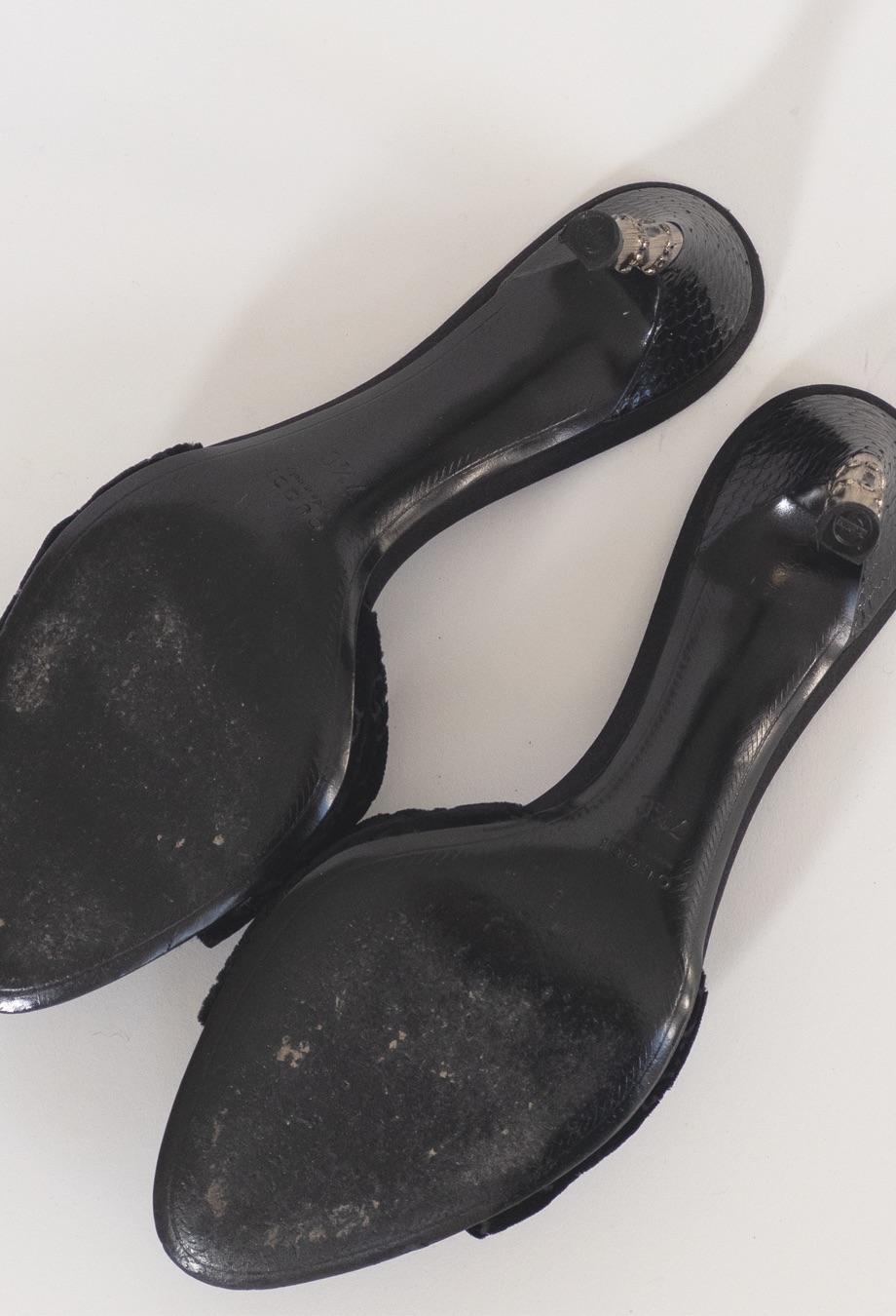 Women's Gucci Tom Ford Era 2004 Velvet GG Monogram Heels For Sale