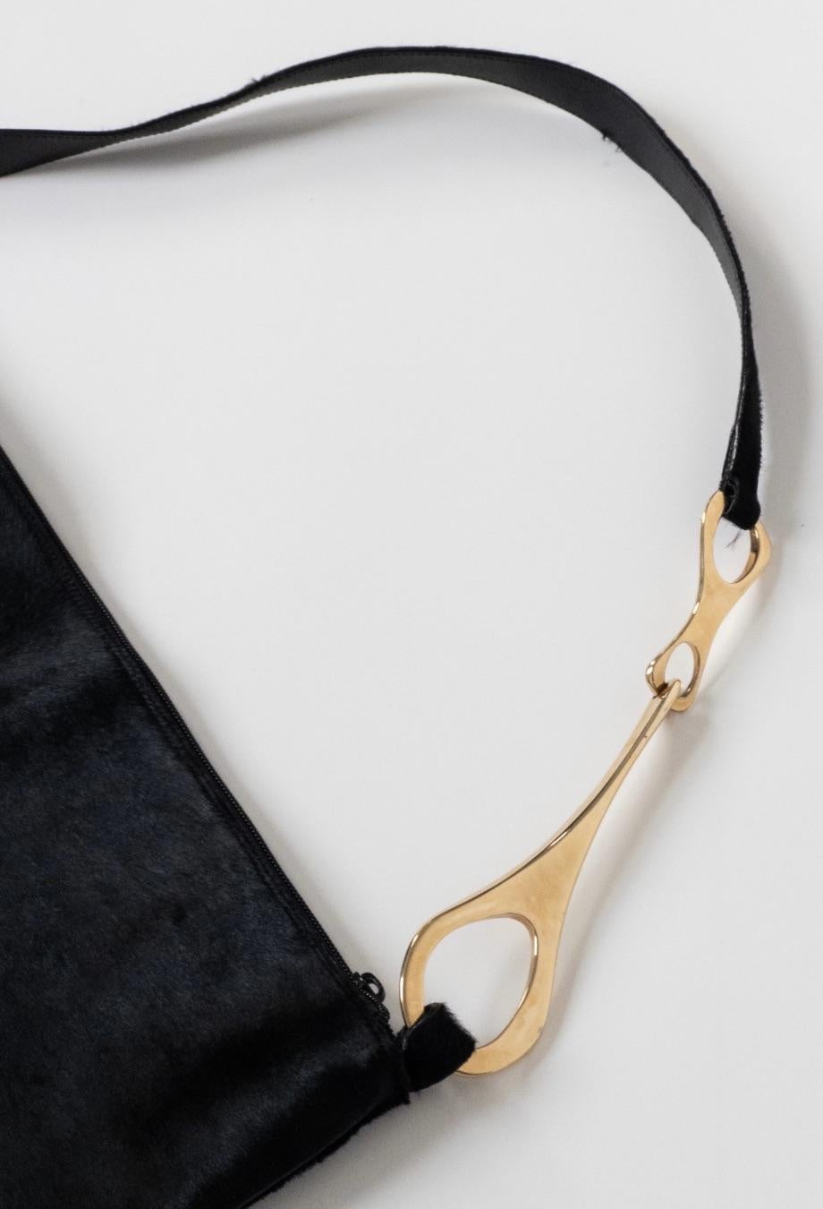 Gucci Tom Ford for Gucci Era FW 1996 RUNWAY Horsebit Pony Hair JUMBO Bag en vente 3