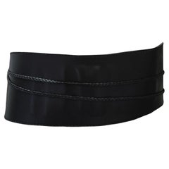 Gucci Tom Ford F/W 2002 black leather wide obi belt