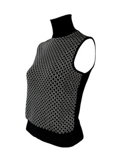 Gucci Tom Ford Fall 2000 GG knit black top