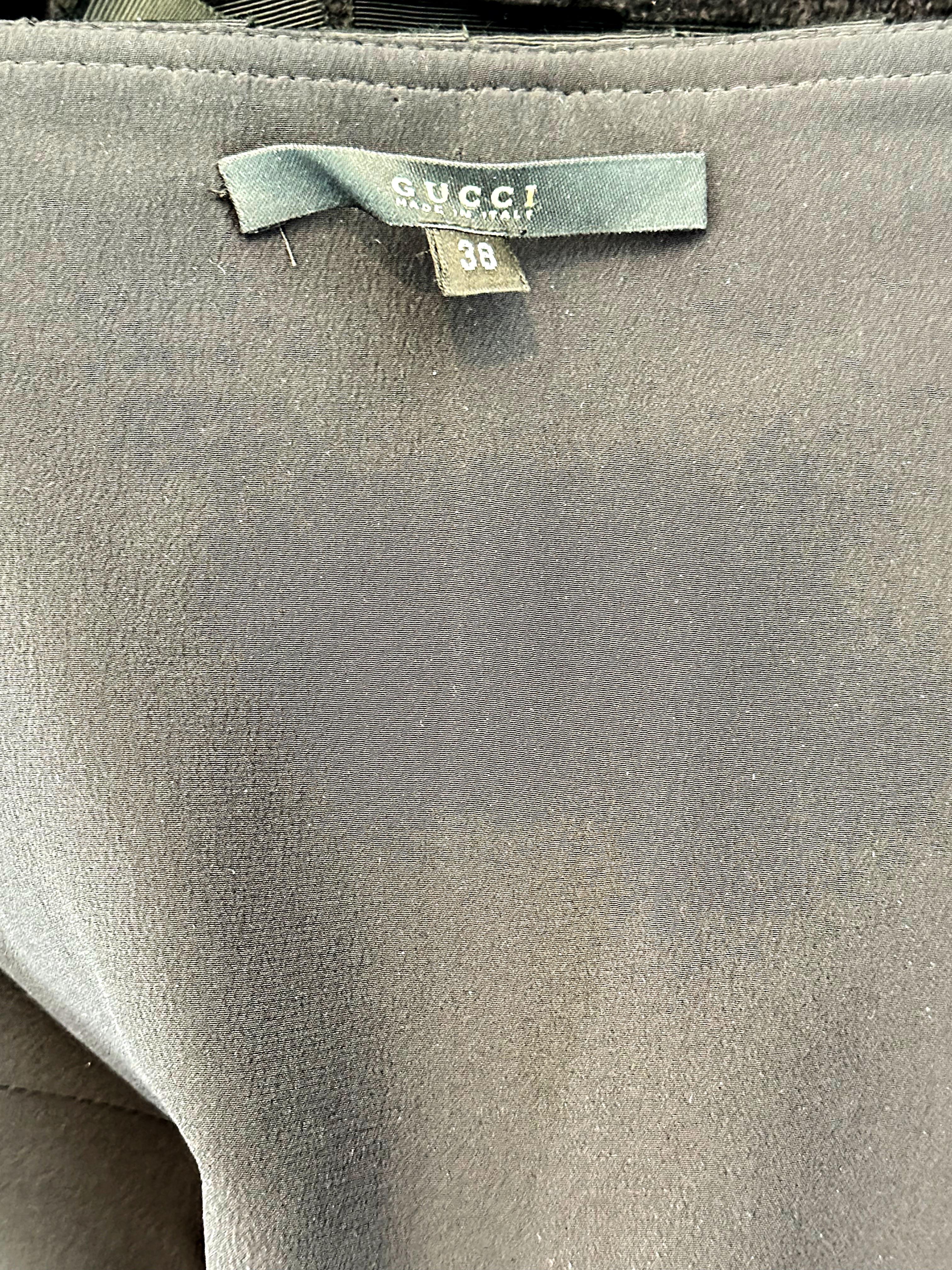 De las mujeres Gucci Tom Ford Otoño 2001 Talla 38 / 2 Pasarela Seda Negra Vestido Post - It Sin Tirantes en venta