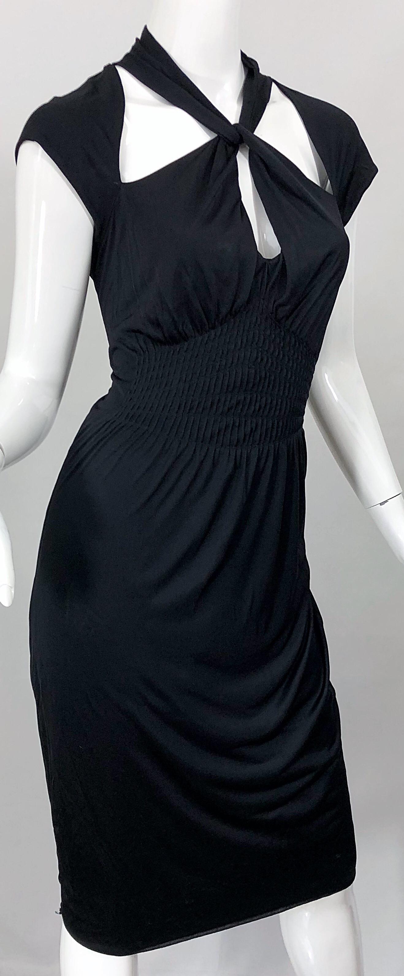 Gucci Tom Ford Fall 2003 Runway Black Cut Out Backless Stretch Jersey Dress 3