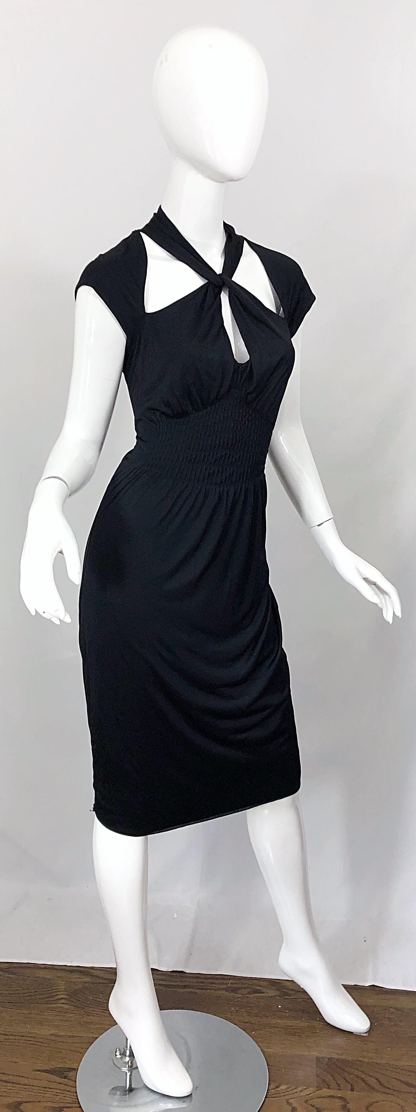Gucci Tom Ford Fall 2003 Runway Black Cut Out Backless Stretch Jersey Dress 4