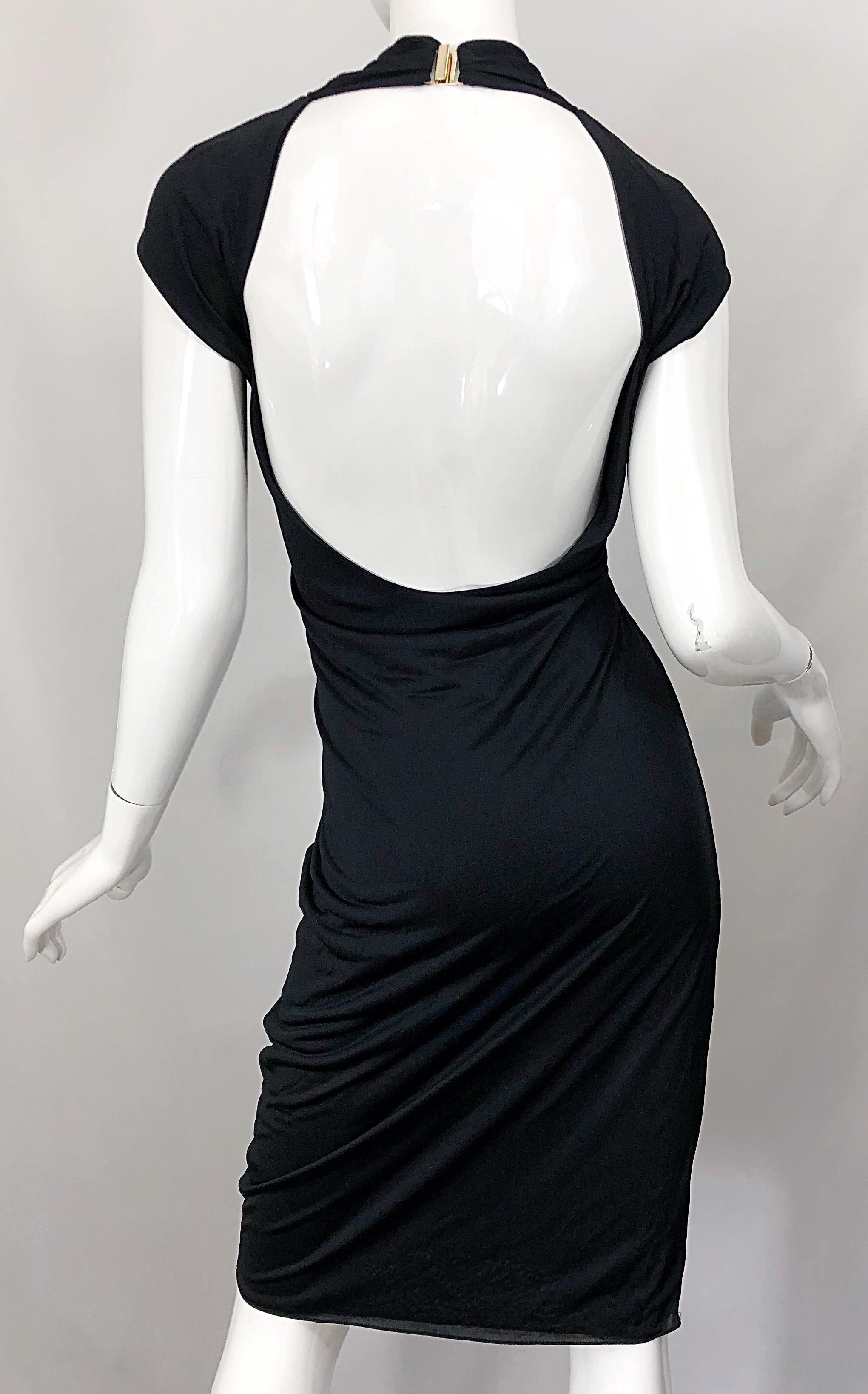 Gucci Tom Ford Fall 2003 Runway Black Cut Out Backless Stretch Jersey Dress  5