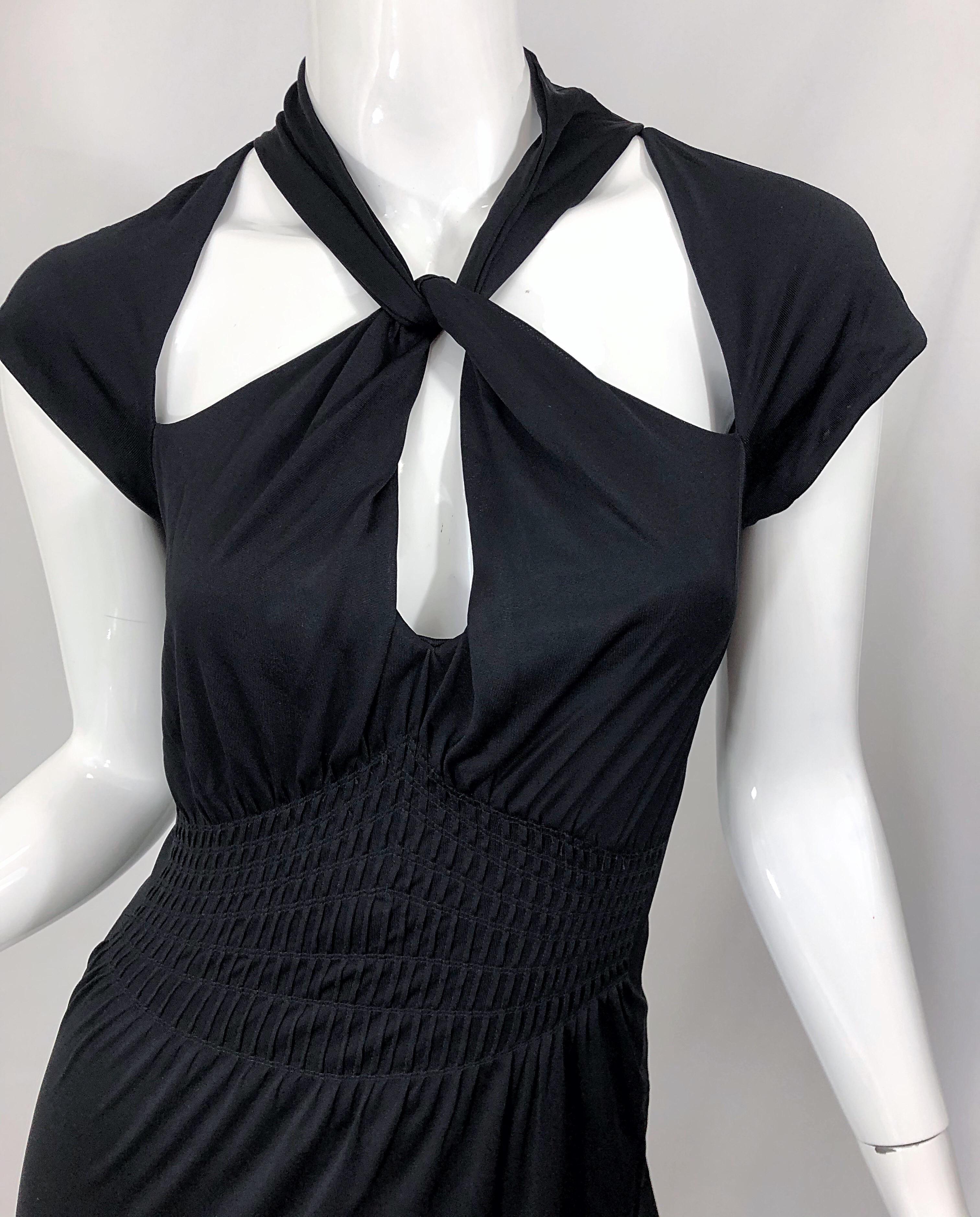Gucci Tom Ford Fall 2003 Runway Black Cut Out Backless Stretch Jersey Dress  In Excellent Condition In San Diego, CA