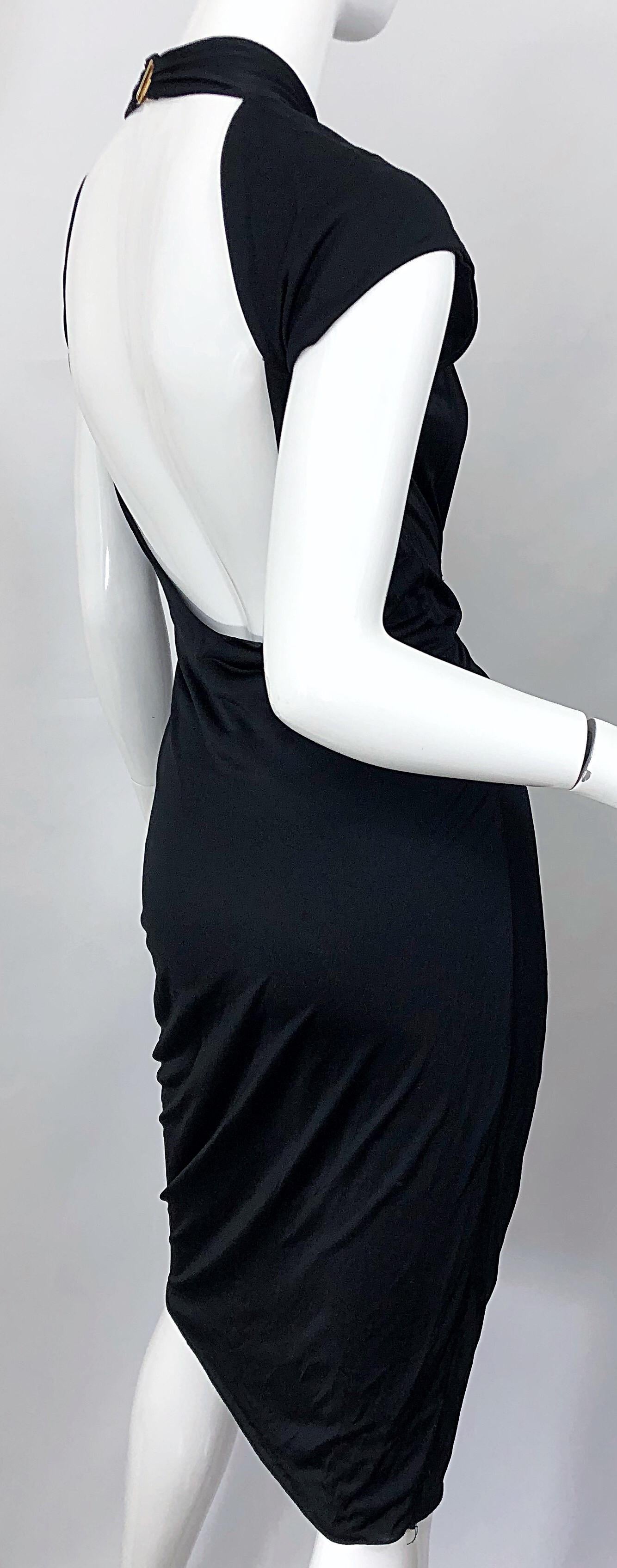 Gucci Tom Ford Fall 2003 Runway Black Cut Out Backless Stretch Jersey Dress  1