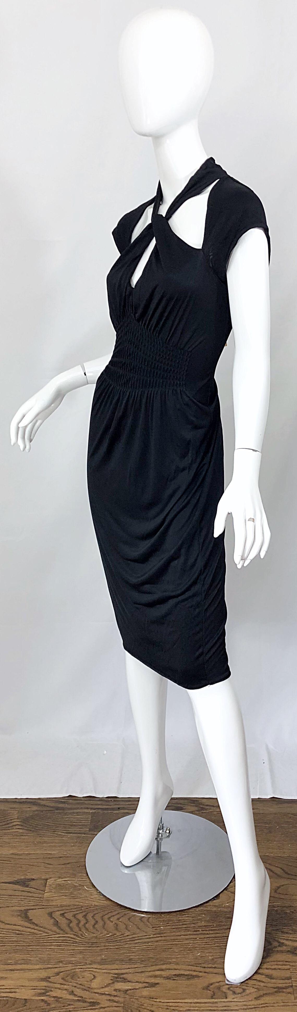 Gucci Tom Ford Fall 2003 Runway Black Cut Out Backless Stretch Jersey Dress  2