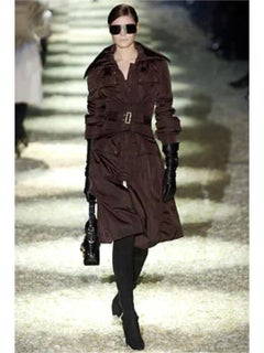 Gucci Tom Ford Fall 2003 Runway Black Suede OTK Thigh High Boots Size 36