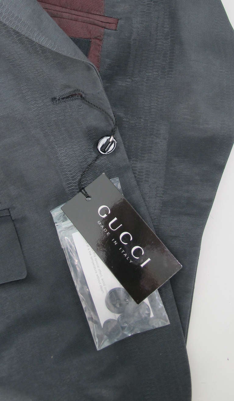 Gucci Tom Ford Grey Faille Pant Set with Tags 2