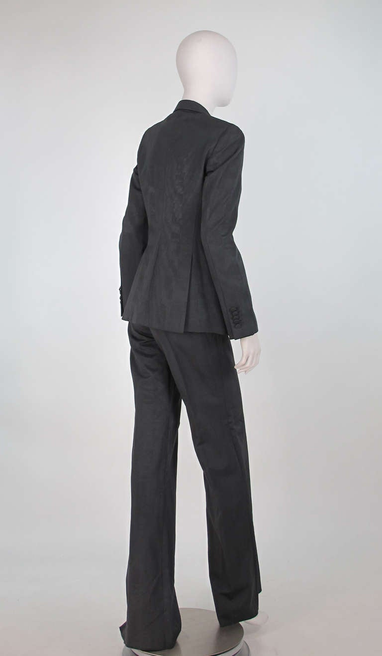Gucci Tom Ford Graues Hosen-Set aus Faille mit Tags Damen