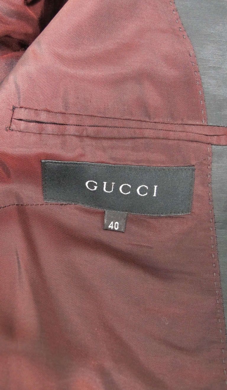Gucci Tom Ford Graues Hosen-Set aus Faille mit Tags 4