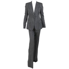 Gucci Tom Ford Grey Faille Pant Set with Tags
