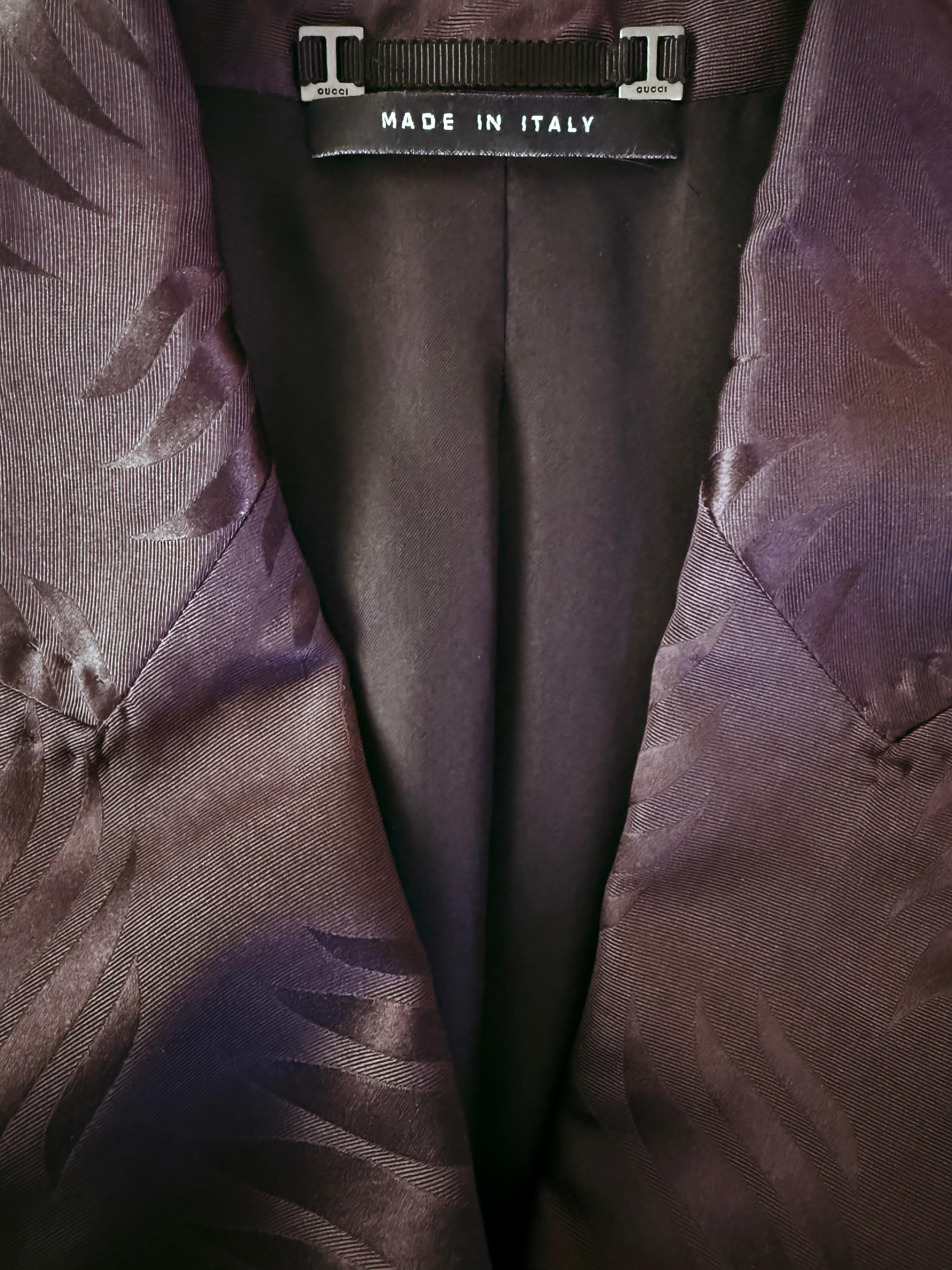 Tom Ford for Gucci - Passerella A/I 2002 - Blazer kimono in seta jacquard con cintura obi in vendita 10