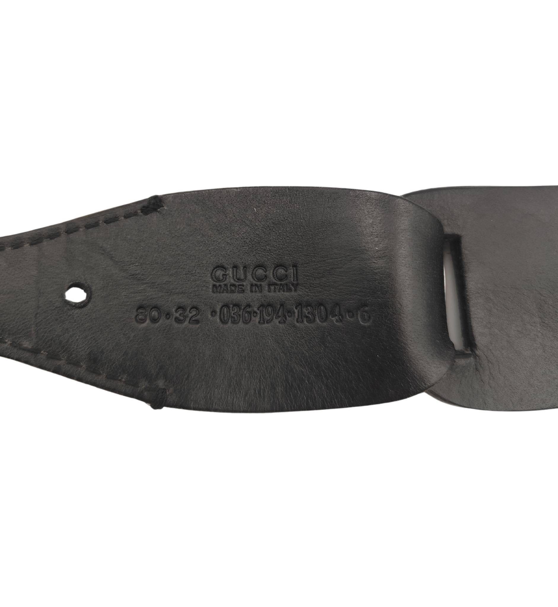 Gucci Tom Ford S/S 1997 black leather chain belt For Sale 9