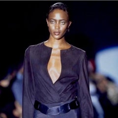 Gucci Tom Ford S/S 1997 black leather chain belt