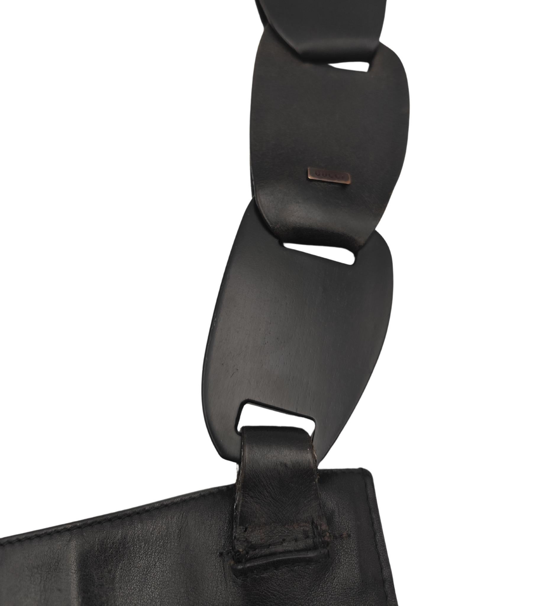 Gucci Tom Ford S/S 1997 black leather chain strap bag For Sale 5