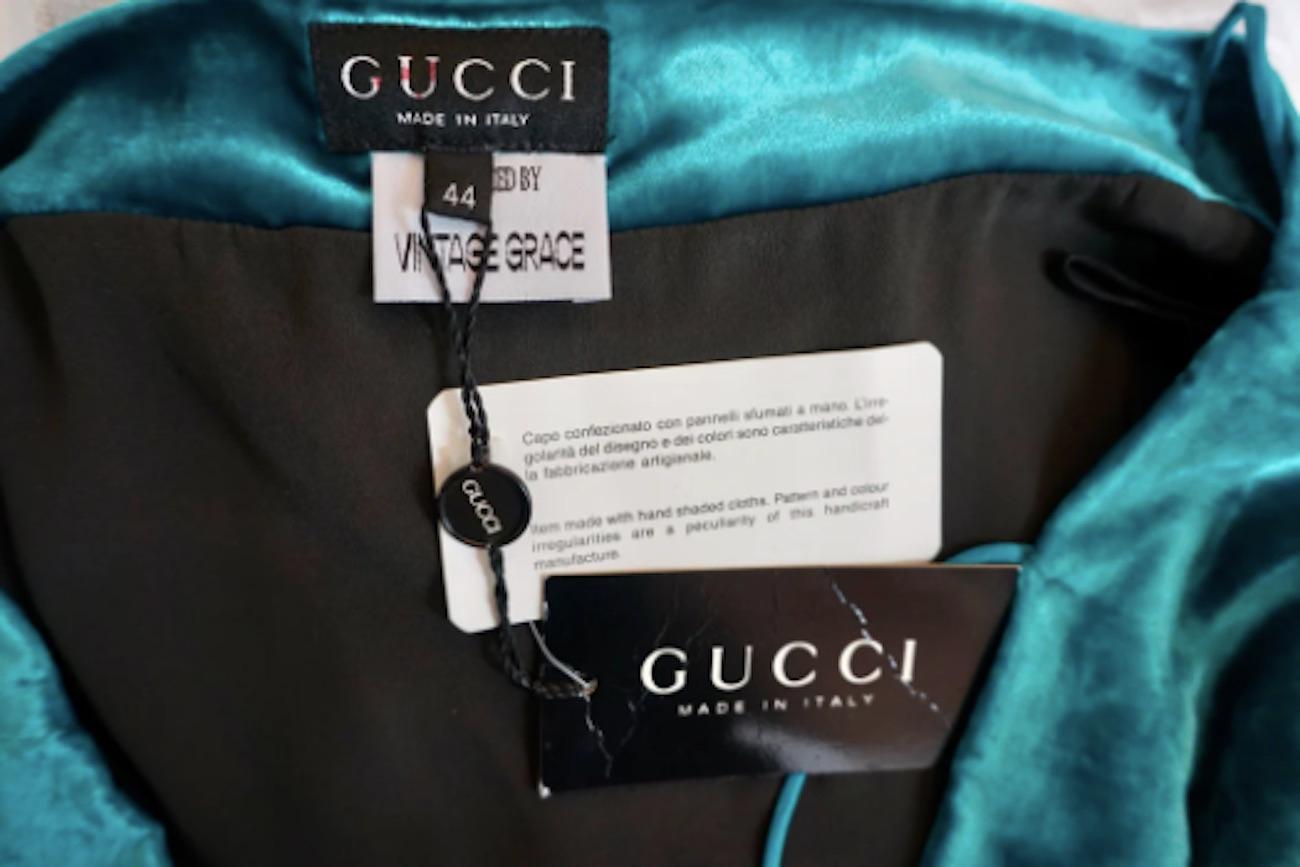Gucci Tom Ford S/S 1997 Blue & Green Velvet Dress 1