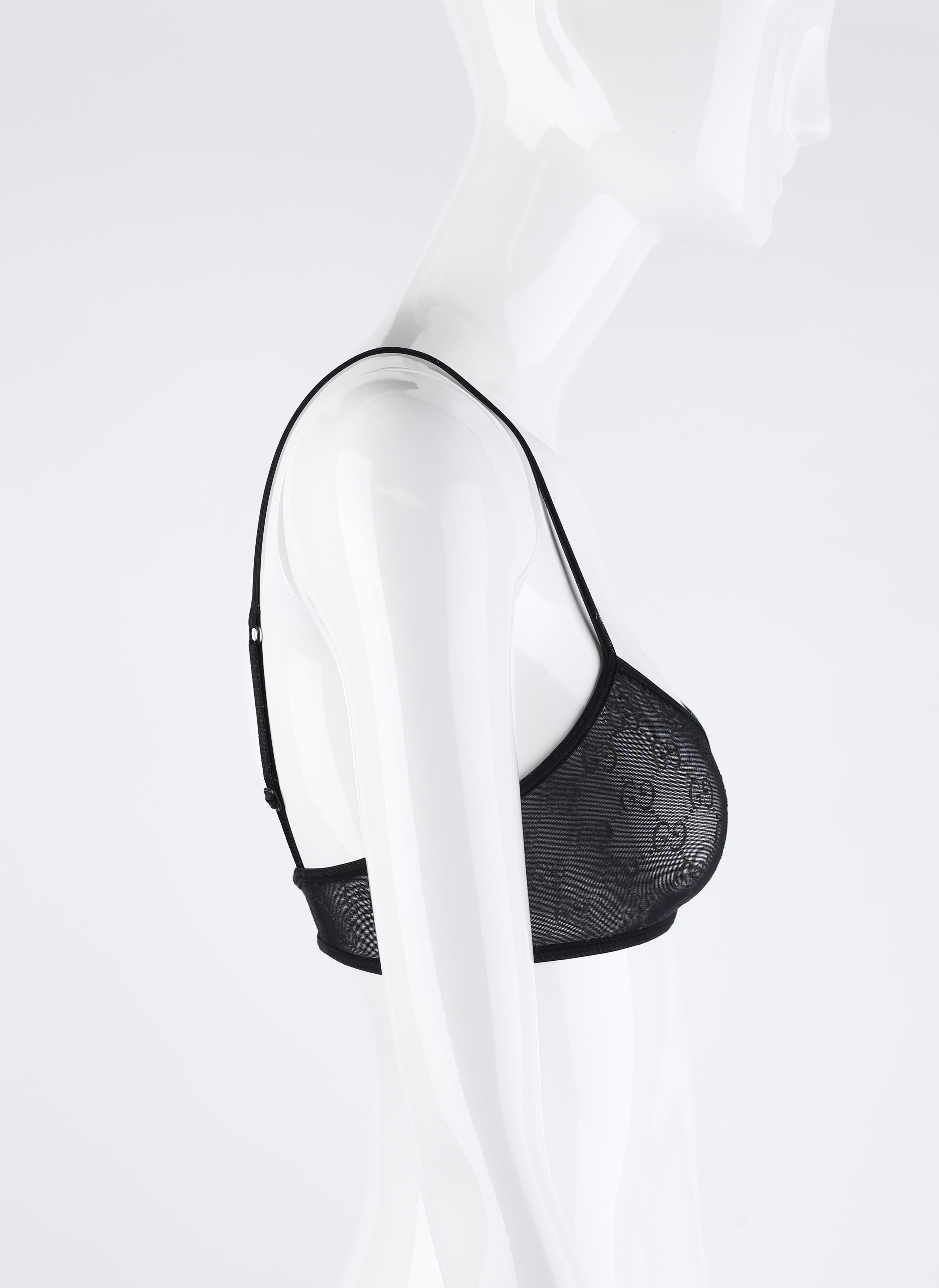 Gucci Tom Ford S/S 1998 Swarovski Crystal G-String Pencil Skirt GG Monogram Bra 6